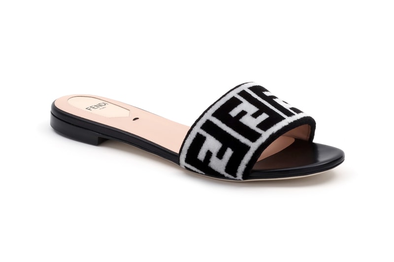 Fendi FF Logo Capsule Collection Slipper White Black