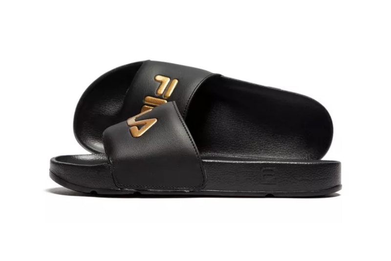 FILA Drifter Logo Slides Black Gold