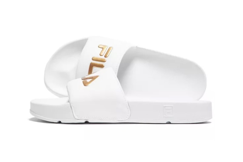 FILA Drifter Logo Slides White Gold