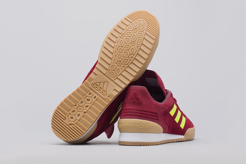 gosha rubchinskiy adidas copa trainers red neon yellow gum white back bottom sole