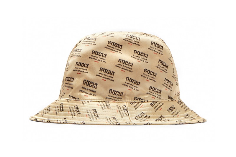 Gucci Invite Print Bucket Hat Beige