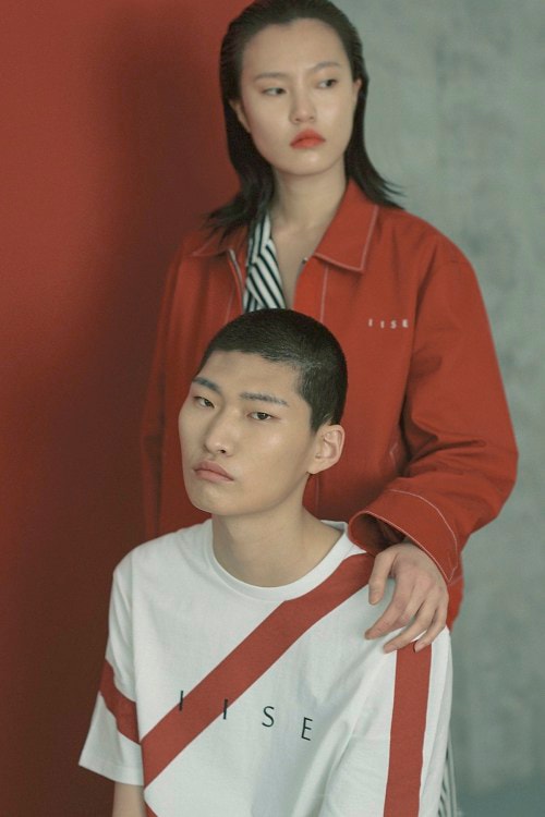IISE Spring/Summer 2018 Collection Lookbook T-Shirt Panel Coach Jacket White Crimson