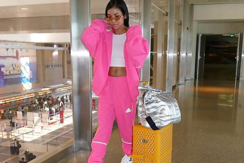 How to Get Jhené Aiko's All-Pink Airport Look Featuring adidas & Chanel