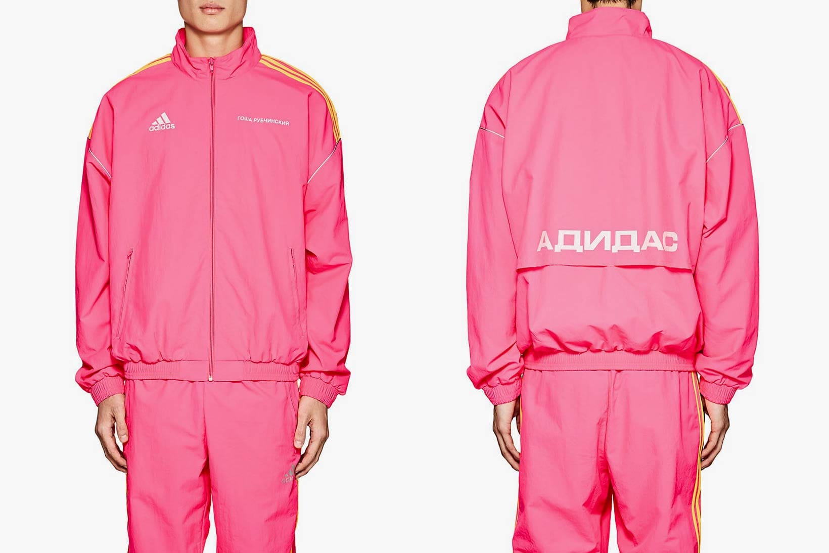 neon pink adidas tracksuit