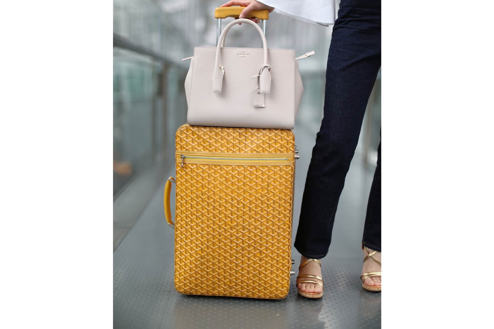 Jhene Aiko Airport Los Angeles Gosha Rubchinsky adidas Chanel Sneakers Goyard Suitcase