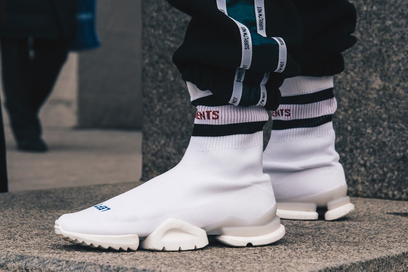 Streetsnaps Moscow Fashion Week 2018 Vetements Sock Runner Grey Black