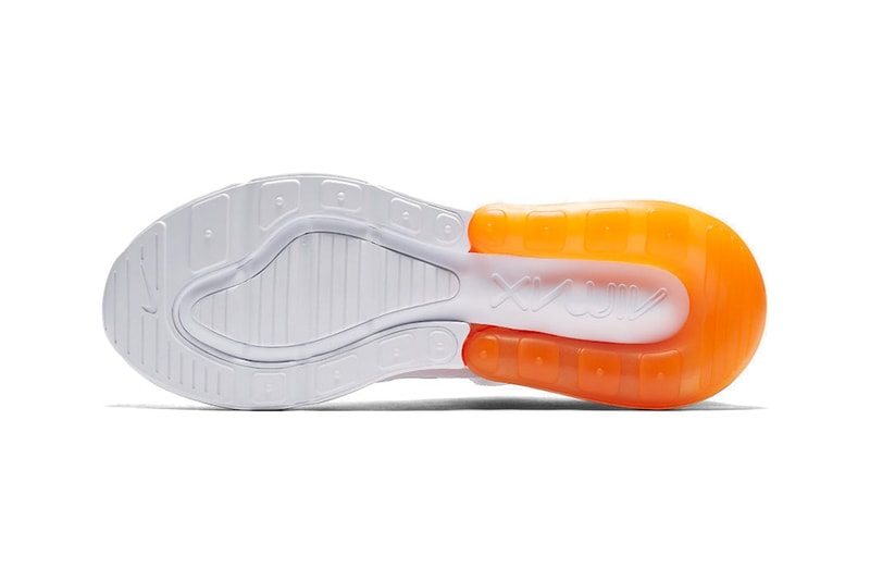 Nike Air Max 270 Hot Punch Total Orange see through transparent heel white mesh mens women's unisex where to buy