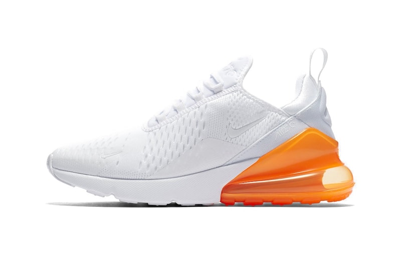 Nike Air Max 270 Hot Punch Total Orange see through transparent heel white mesh mens women's unisex where to buy