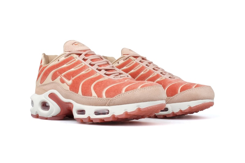 Nike Air Max Plus LX Dusty Peach Velvet pastel lux tn tuned retro 90s womens sneakers where to buy bodega