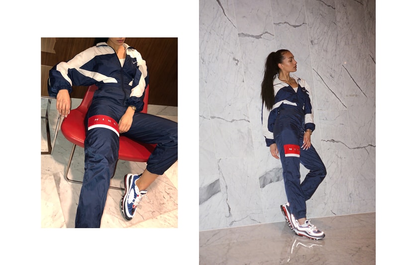 Frankie Collective Nike Air Max 98 Gundam Flight Suit Seismic Velocity Red White Blue Vintage Rework Retro Windbreaker Boiler Vancouver Canada Toronto Swoosh Editorial