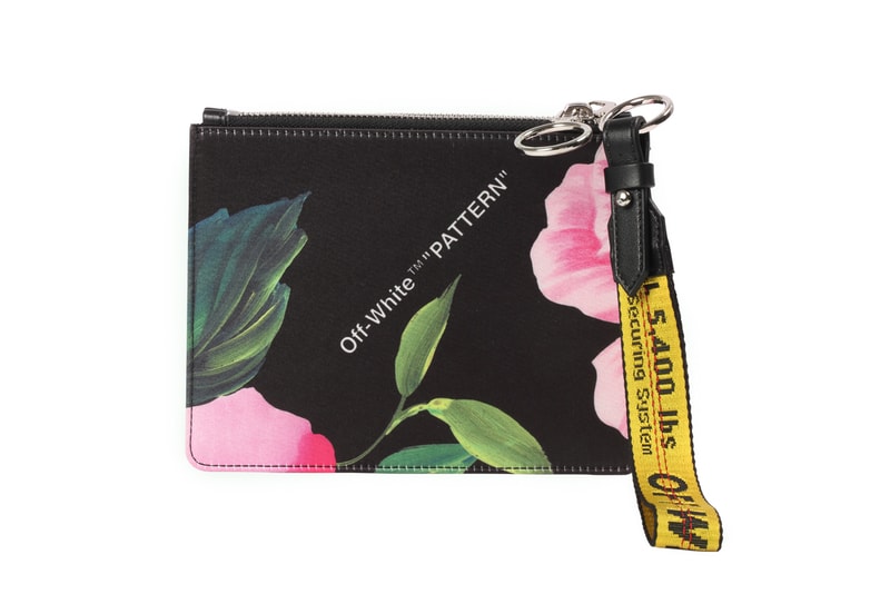 Off-White off white virgil abloh Floral Pattern Zipped Pouch flower bloom wristlet belt