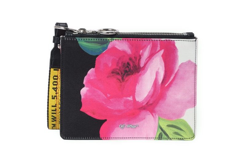 Off-White off white virgil abloh Floral Pattern Zipped Pouch flower bloom wristlet belt