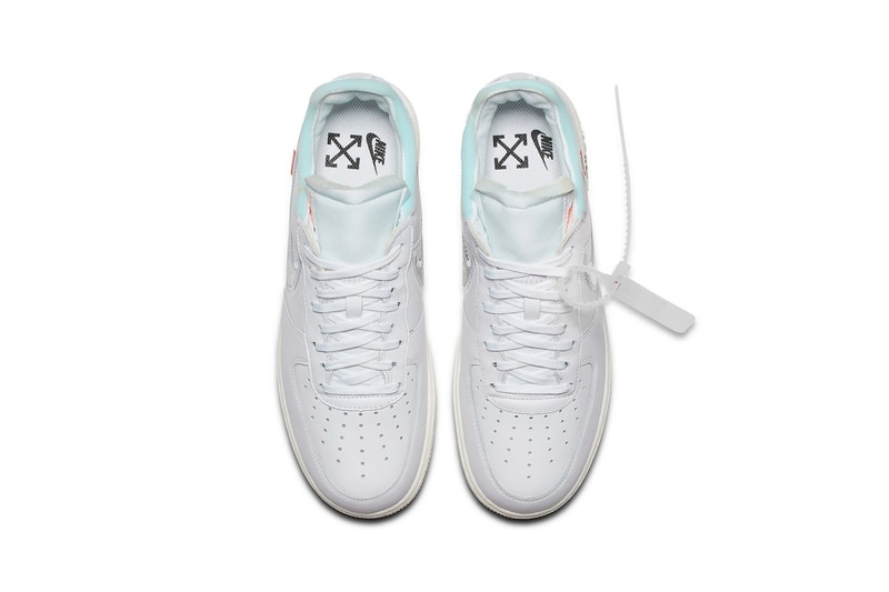 Virgil Abloh x Nike Air Force 1 "White" Release Sneaker Off-White White Chrome Blue Zip Tie Tag