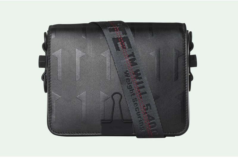 Off-White Geometric Pattern Binder Clip Bag Black