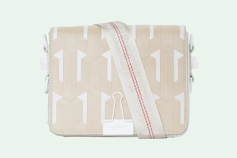 Off-White Geometric Pattern Binder Clip Bag Off-White
