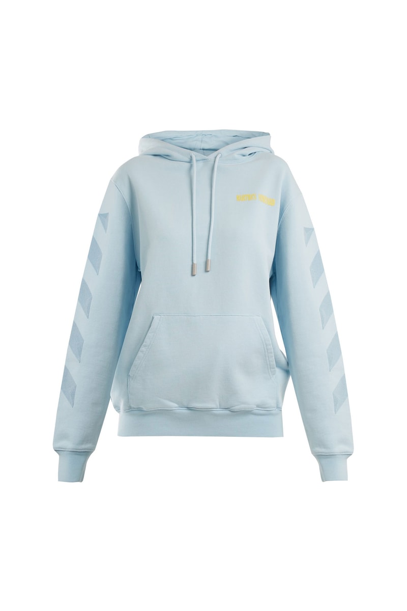 Off White WOMAN Hoodie Hooded Sweatshirt Light Blue Yellow