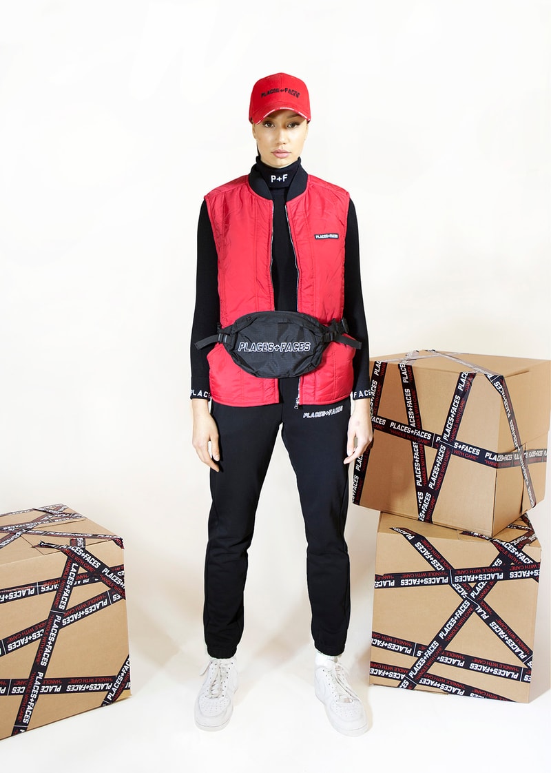 Places+Faces Spring/Summer 2018 Lookbook Vest Hat Fanny Pack Red Black