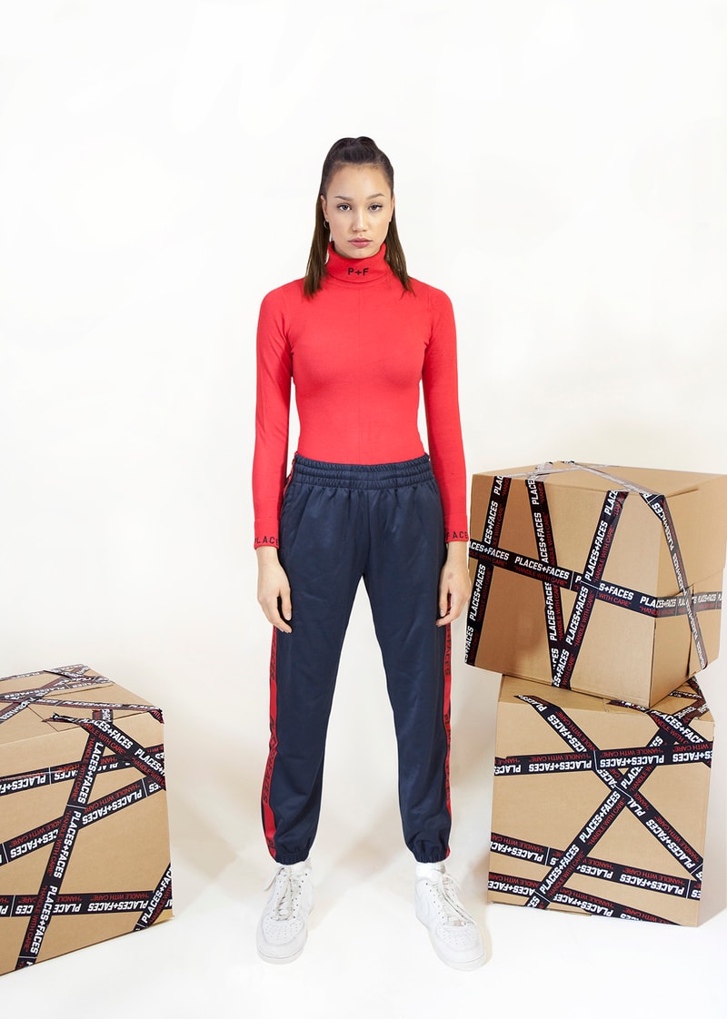 Places+Faces Spring/Summer 2018 Lookbook Turtleneck Shirt Pants Red Blue