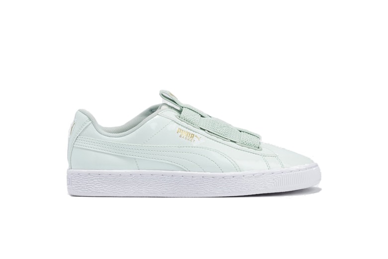 PUMA Basket Maze in Mint Green Patent Leather