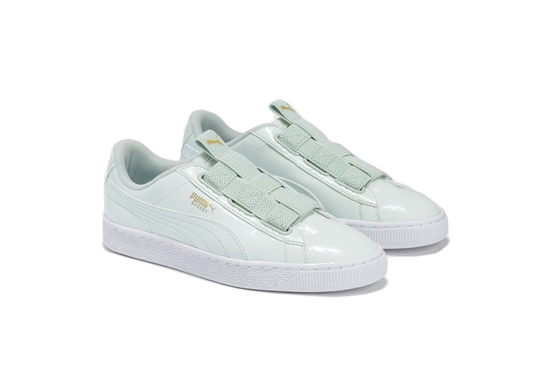 PUMA Basket Maze in Mint Green Patent Leather