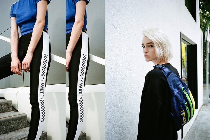 Rihanna Fenty PUMA HBXWM HBX Editorial Lacing Tights Cropped Short Sleeve T-Shirt Giant Bum Bag Black Blue Purple