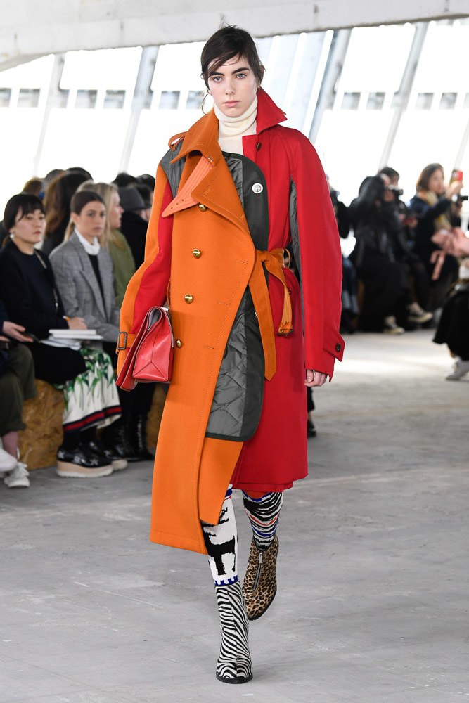 Sacai Fall Winter 2018 Paris Fashion Week Show Collection Jacket Orange Red