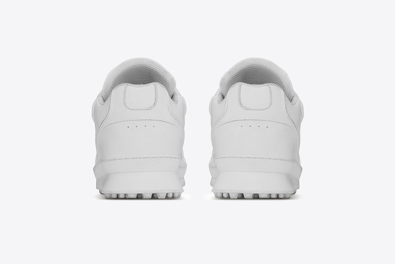 saint laurent jump sneaker premium white leather chunky shoe rear hind view