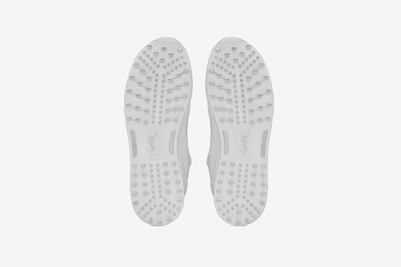 saint laurent jump sneaker premium white leather chunky shoe outsole sole bottom view tread