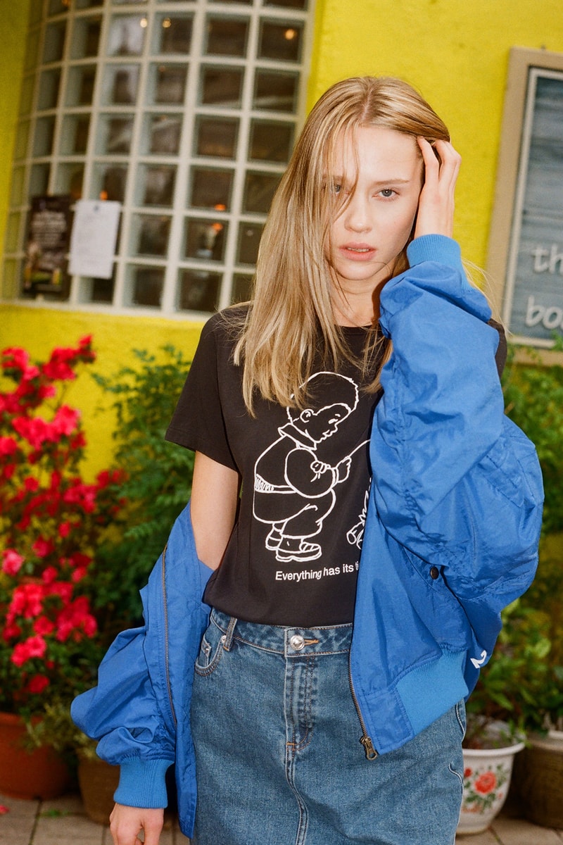undercover jun takahashi hbxwm hbx editorial blue jacket black tee tshirt denim skirt