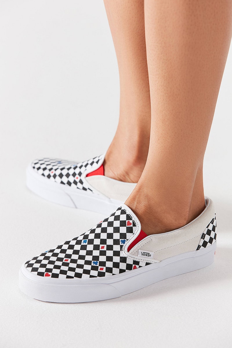 Vans Urban Outfitters Slip On Playing Cards Heart Red White Black Checkerboard
