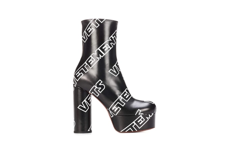 Take a Look at Vetements' Ultra-High, Logo Ankle Boots