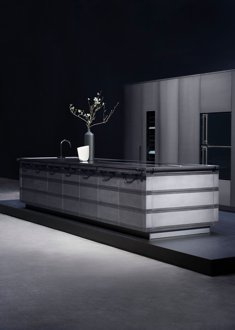 FENDI Scic Collaboration FENDICUISINE Kitchen Design Steel Grey Elegant karl lagerfeld