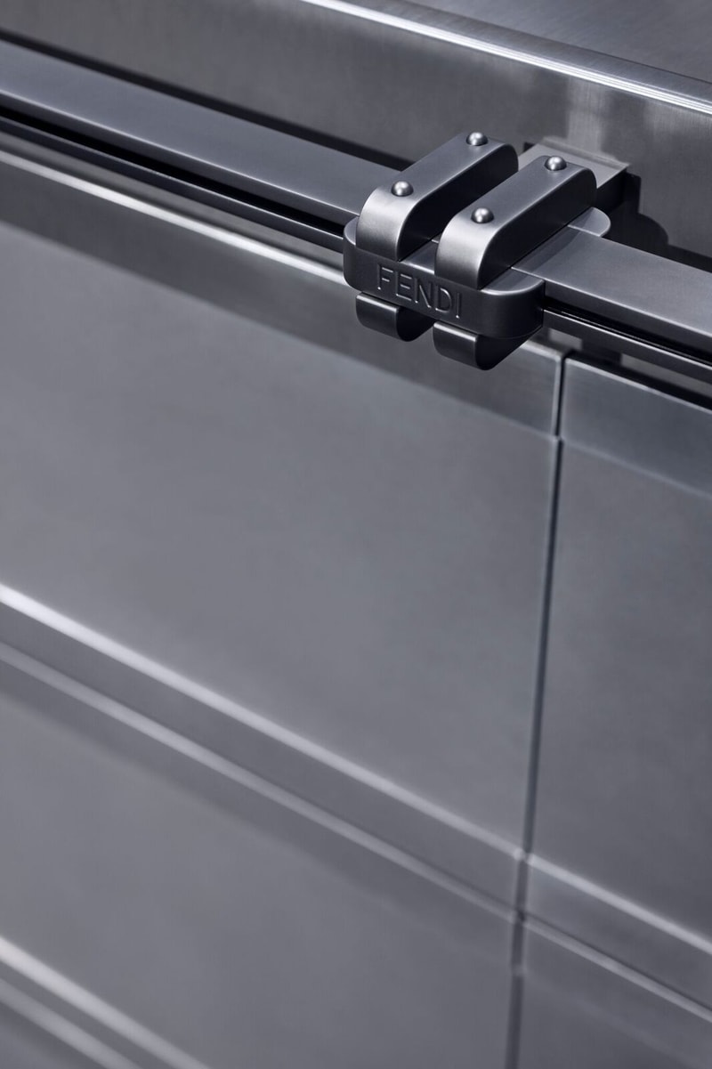FENDI Scic Collaboration FENDICUISINE Kitchen Design Steel Grey Elegant karl lagerfeld