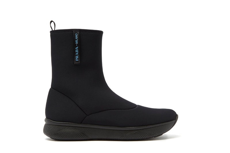 Prada Neoprene Black Ankle Boots Spring