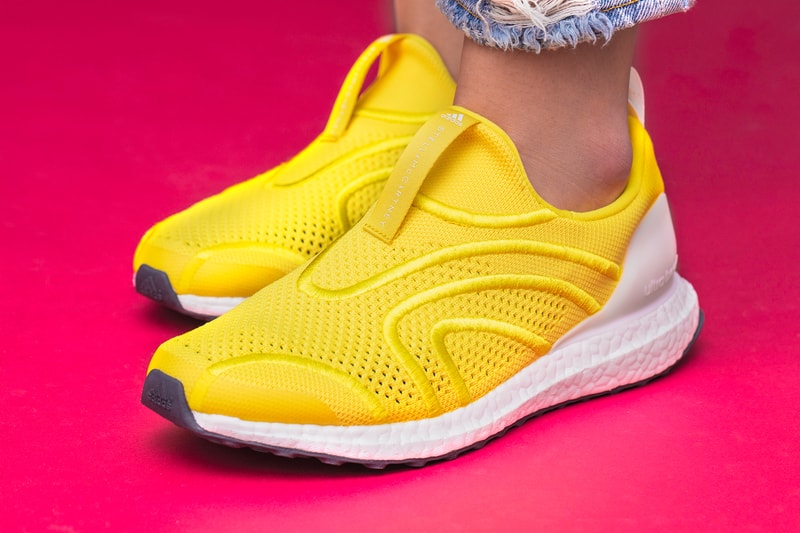 adidas by stella mccartney ultraboost uncaged primeknit yellow white side profile