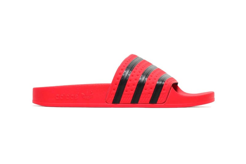 adidas' New Adilette Slides Arrive in Fire Engine Red
