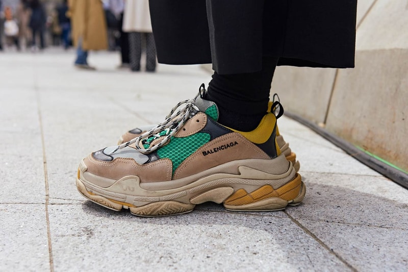 Balenciaga Triple-S Green Yellow Seoul Fashion Week Street Style