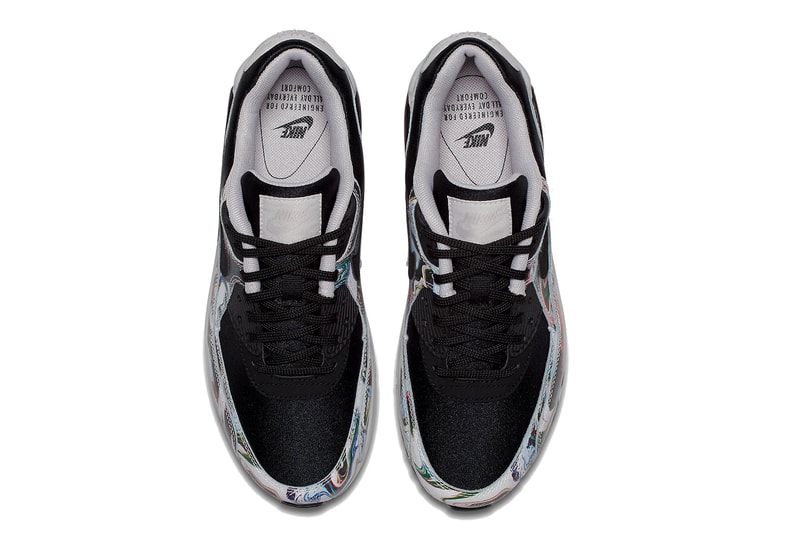 Nike Air Max 90 Marble Dye Vibrant Sneaker Red Blue Black White