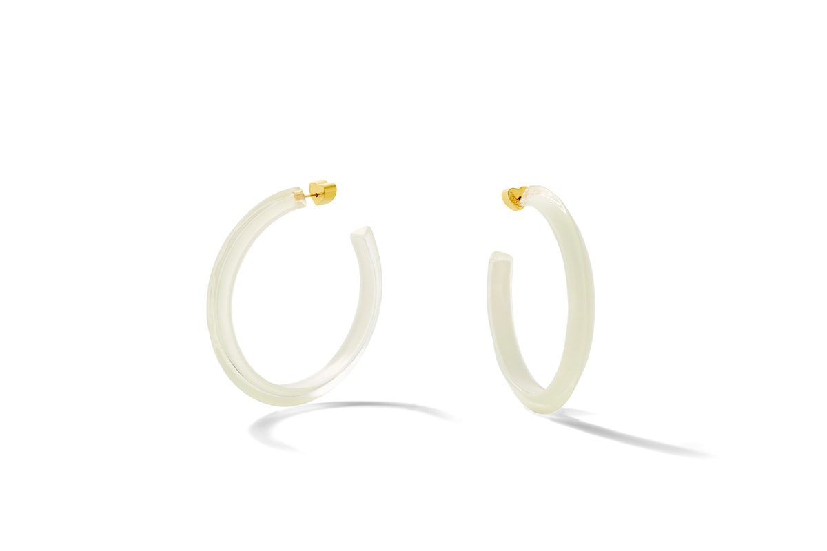 Emily Ratajkovski Alison Lou Jewelry Campaign Lucite Hoop Earrings Size 90s Lookbook Jewelry