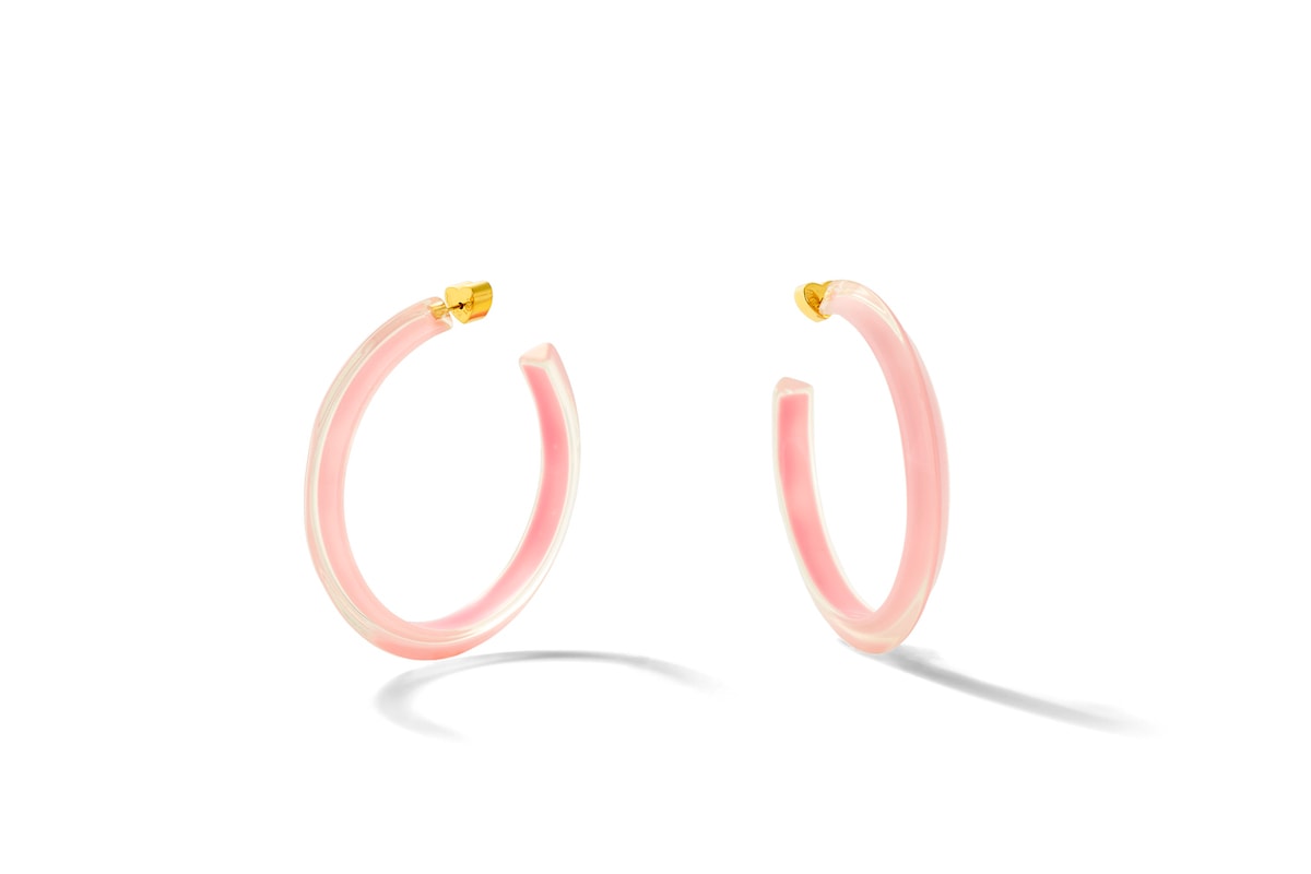 Emily Ratajkovski Alison Lou Jewelry Campaign Lucite Hoop Earrings Size 90s Lookbook Jewelry