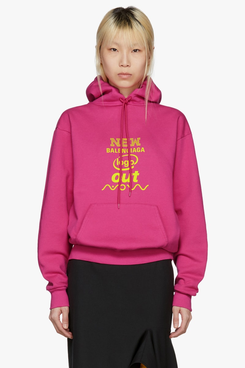 Balenciaga New Logo Hoodies Sweatshirts Casual Streetwear Pink Black Red