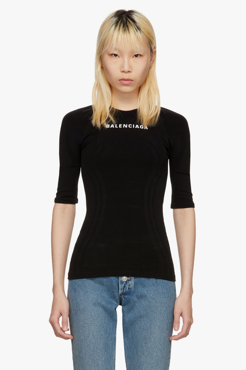 balenciaga logo tees tshirts long sleeve spring summer 2018 technical knit