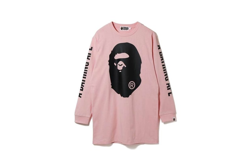 BAPE Big Ape Head Long Sleeve T-Shirts Pink