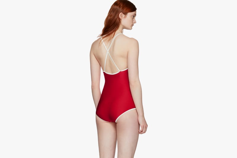 red nike bathing suit