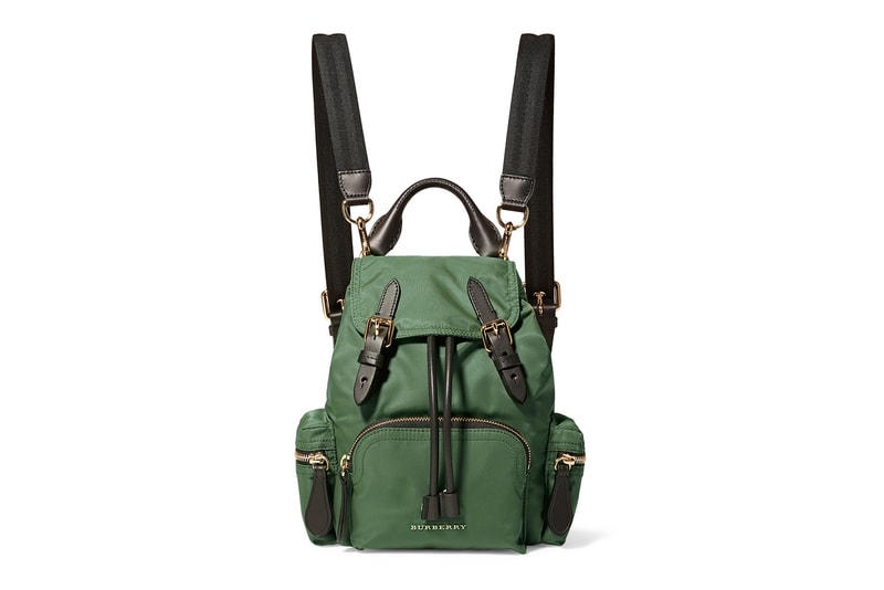 Burberry Mini Backpack Racing Green Where to Buy Miniature small designer bag rucksack gabardine leather net-a-porter