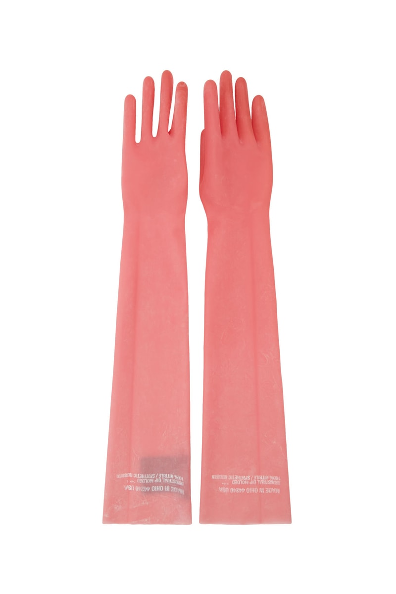 CALVIN KLEIN 205W39NYC Pink Rubber Gloves Raf Simons Dish Gloves