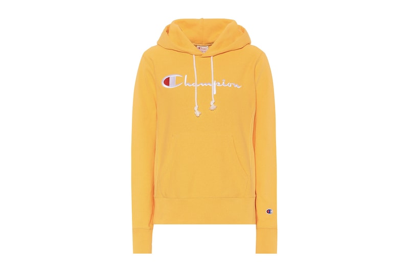 Champion Sunshine Yellow Logo Hoodie Where to Buy mytheresa.com mens women's unisex
