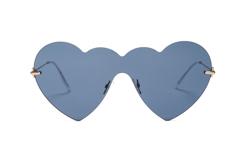 Christopher Kane Heart-Shaped Sunglasses Shades Heart Glasses Pastel Pink Red Blue Rimless where to buy matchesfashion.com