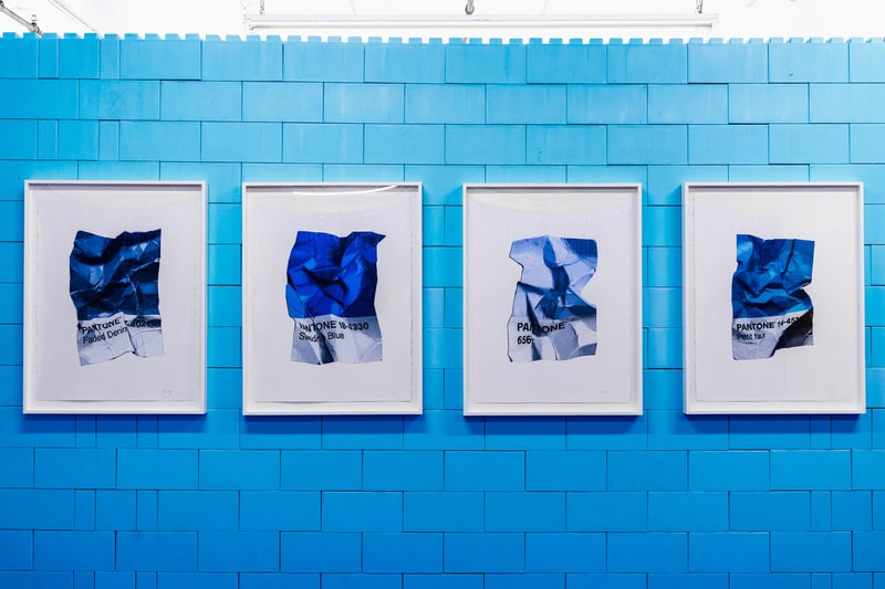 CJ Hendry Monochrome Greenpoint Brooklyn Exhibit Blue Living Room