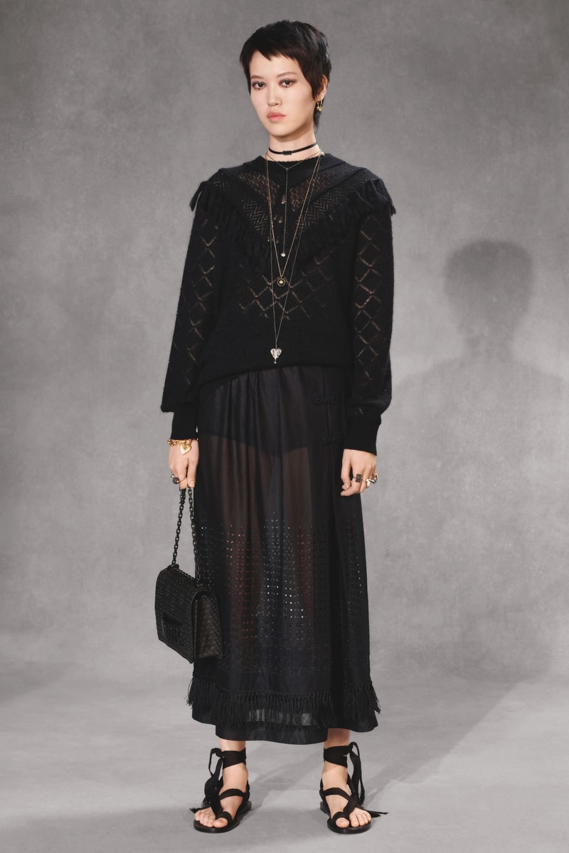 Dior Fall 2018 Collection Lookbook Sheer Dress Leather Bag Black